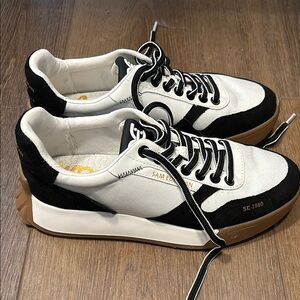 Sam Edelman Black and White Athletic Shoes with Retro Design